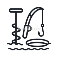 Ice Fishing Icon Outline