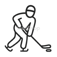 Ice Hockey Player Icon Outline