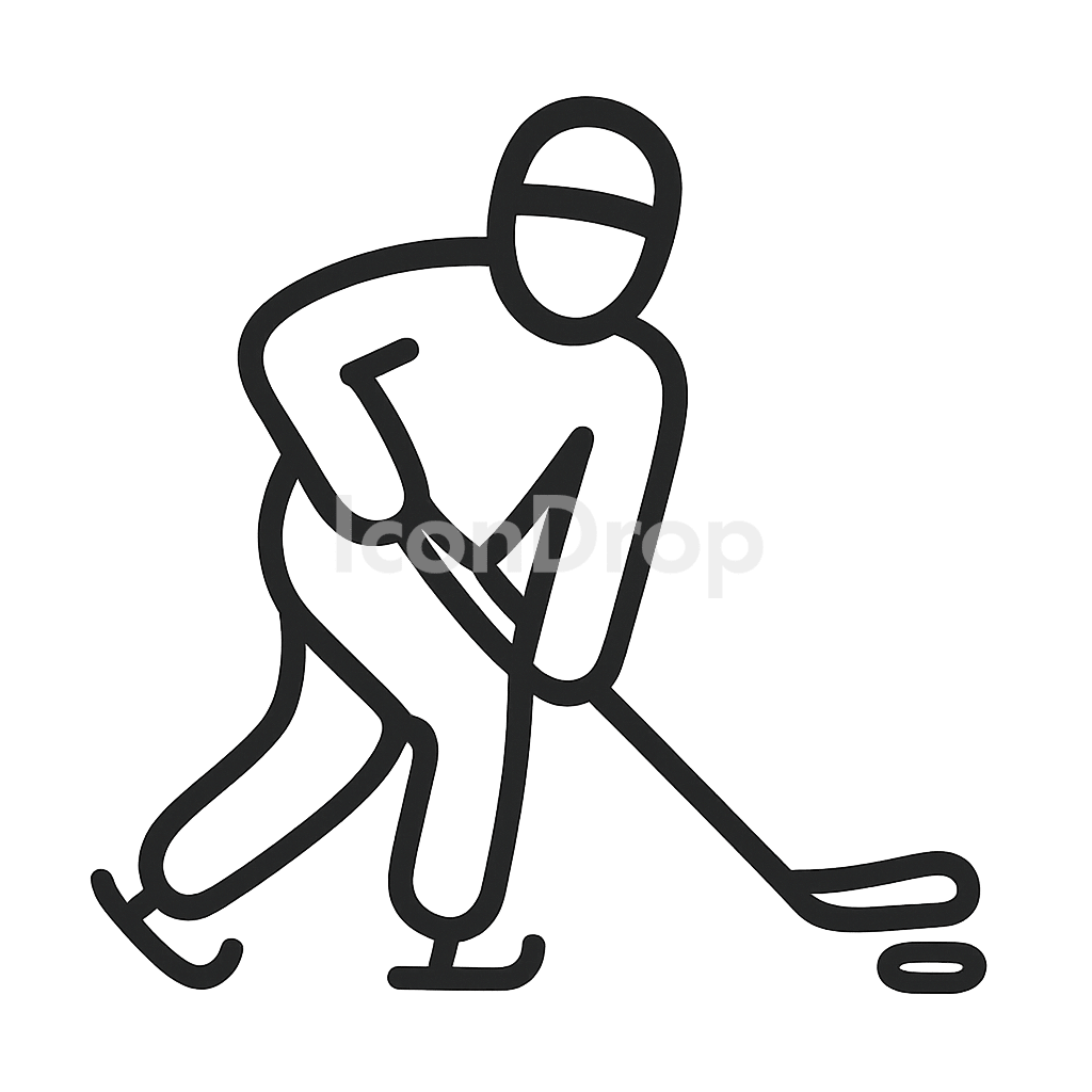 Ice Hockey Player Icon Outline