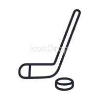 Ice Hockey Stick Icon Outline