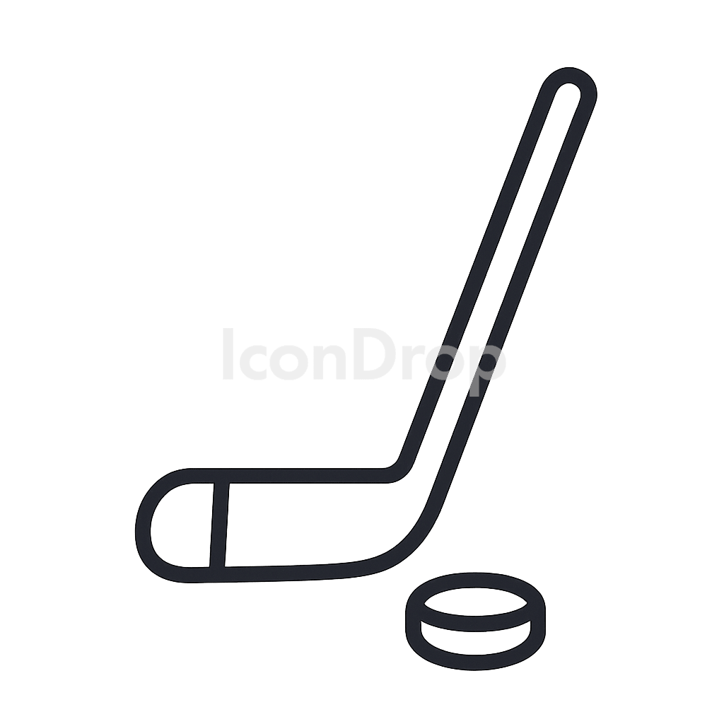 Ice Hockey Stick Icon Outline