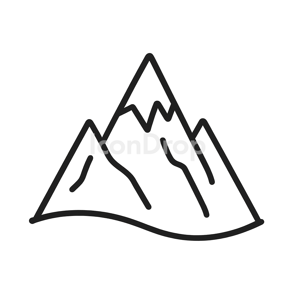 Ice Mountain Icon Outline