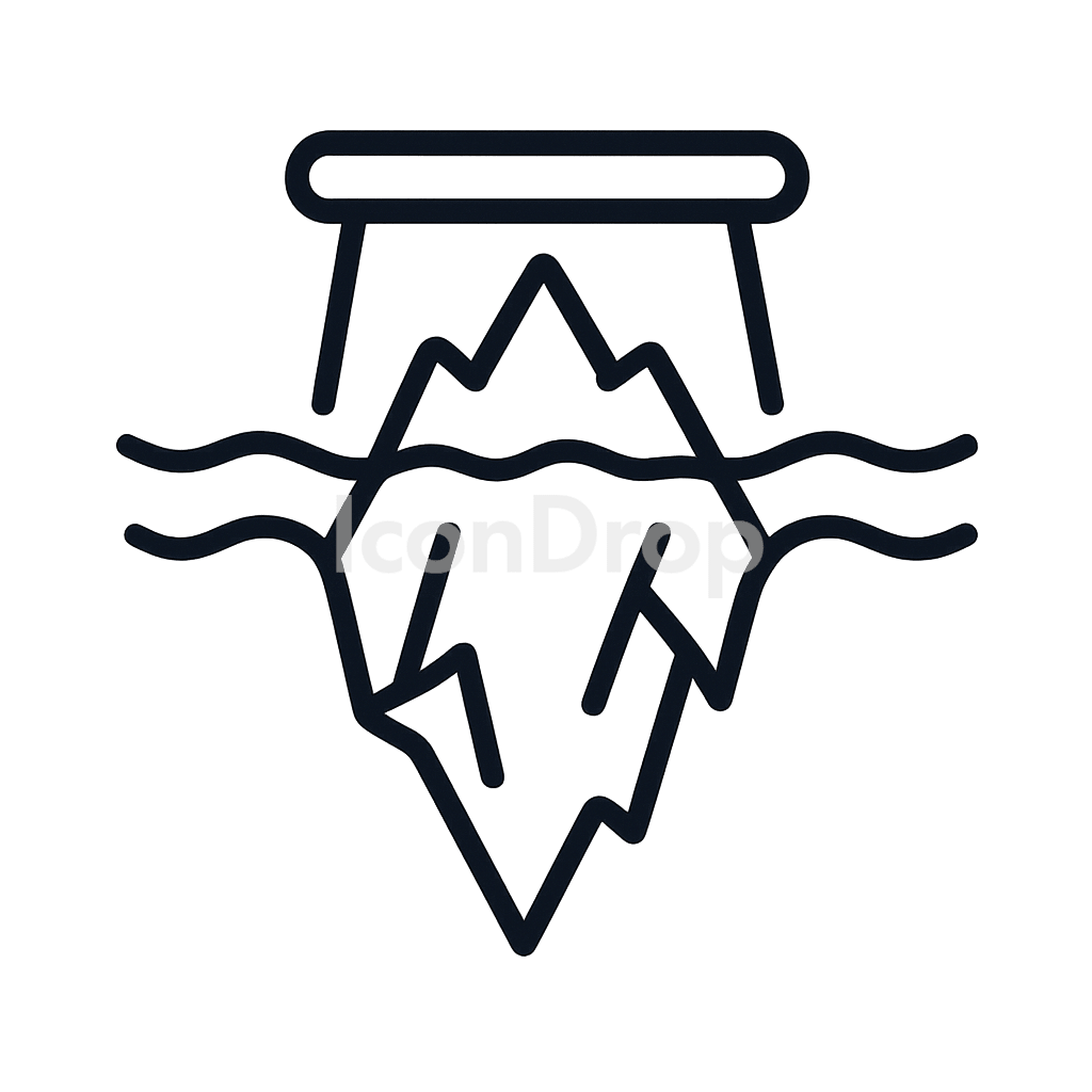 Iceberg Table Icon Outline