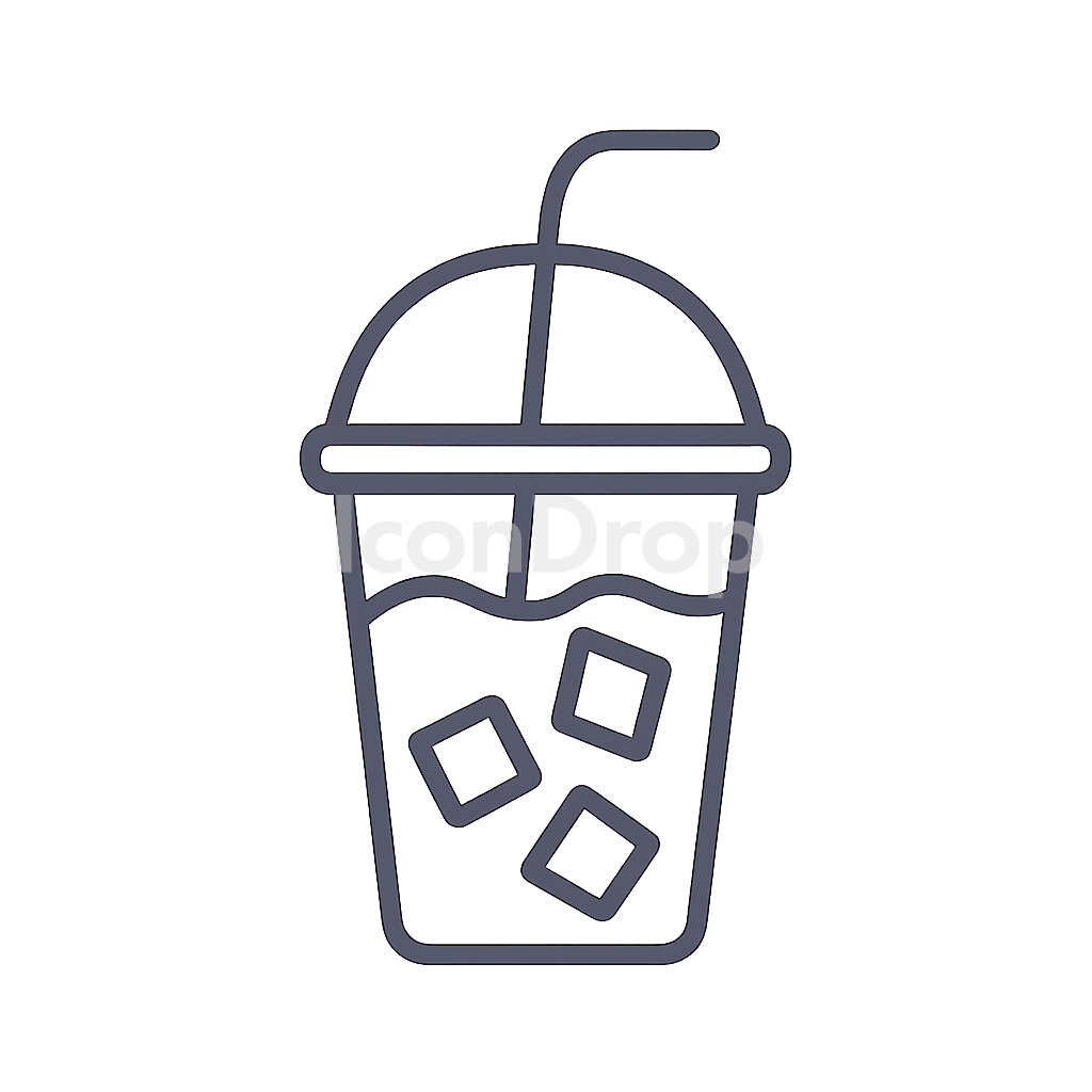 Iced Coffee Cup Icon Outline