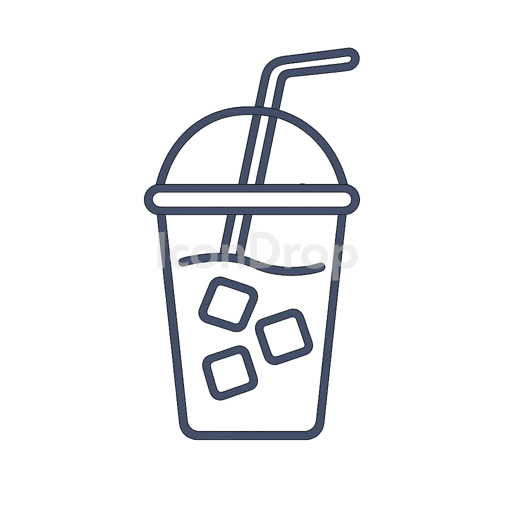 Iced Coffee Icon Outline