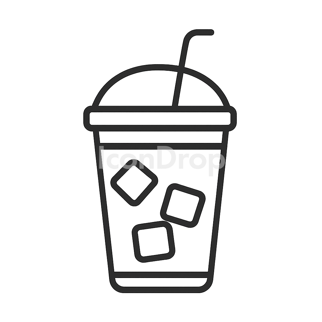 Iced Latte Icon Outline