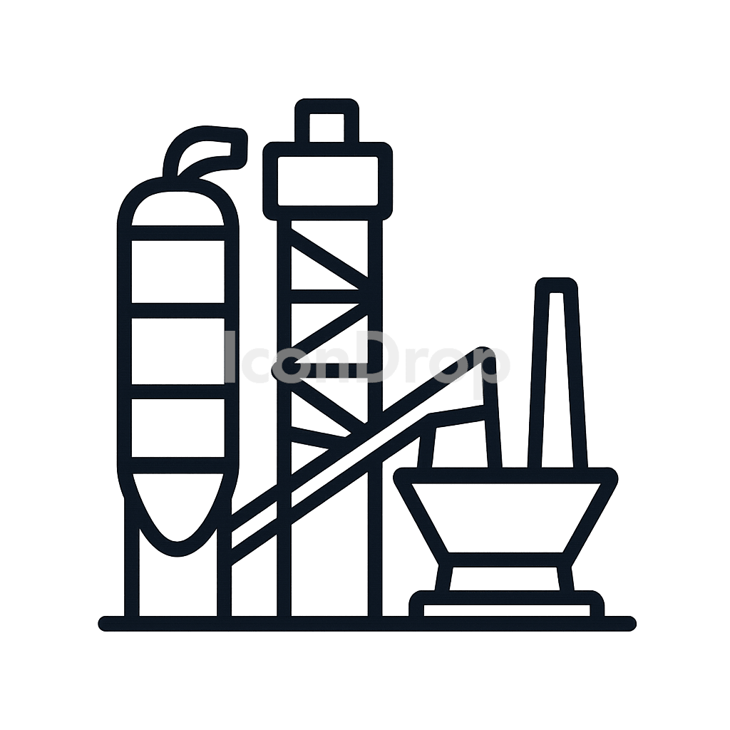 Icon Asphalt Plant Outline