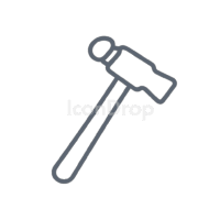 ボールピンハンマーのアイコン（アウトライン）