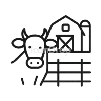 Icon Cattle Farm Outline