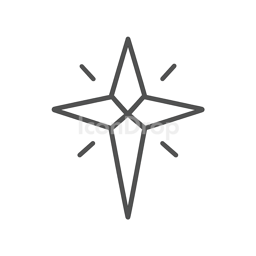 Icon Christmas Star Outline