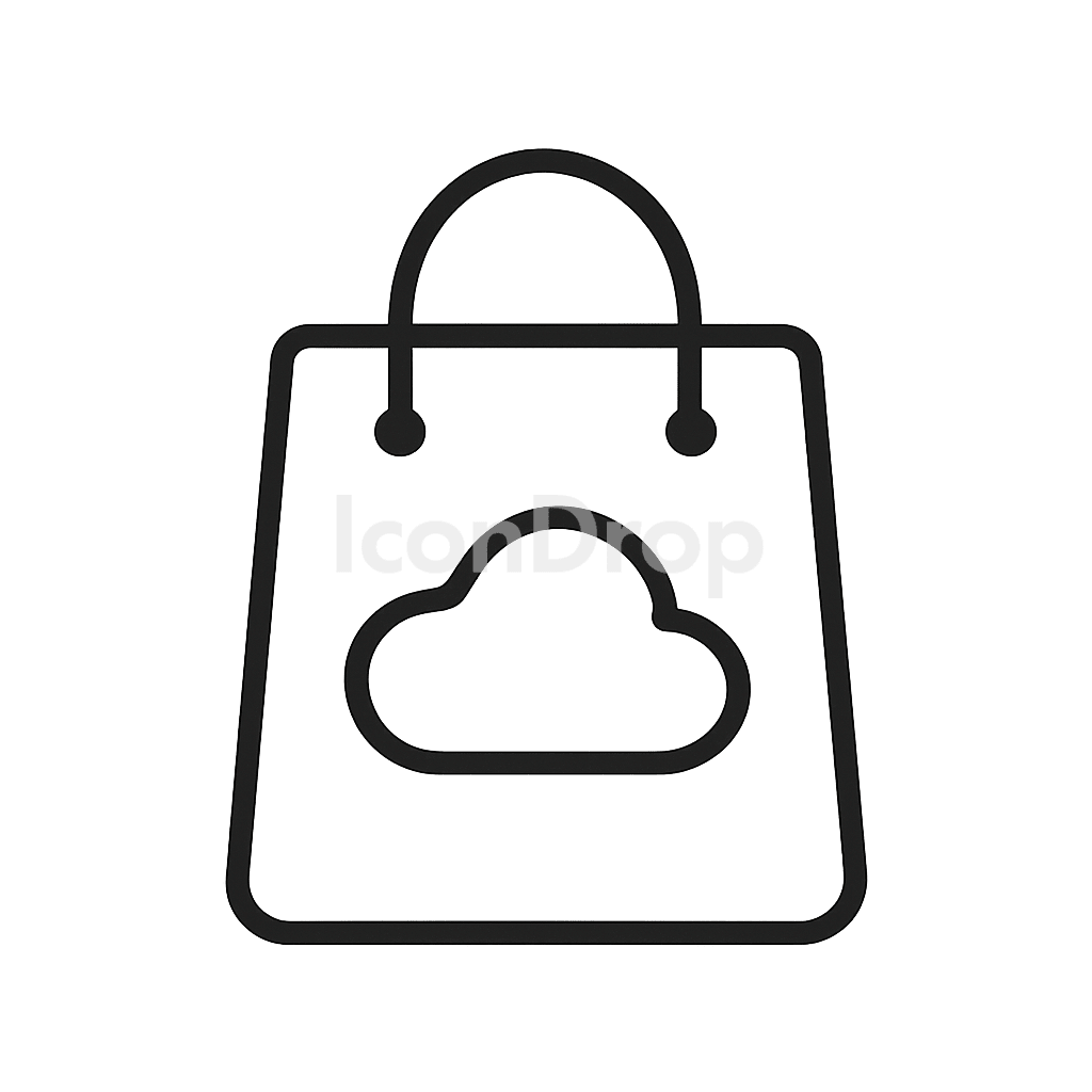 Icon Cloud Bag Outline