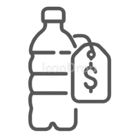 Icon Drink Bottle Price Outline