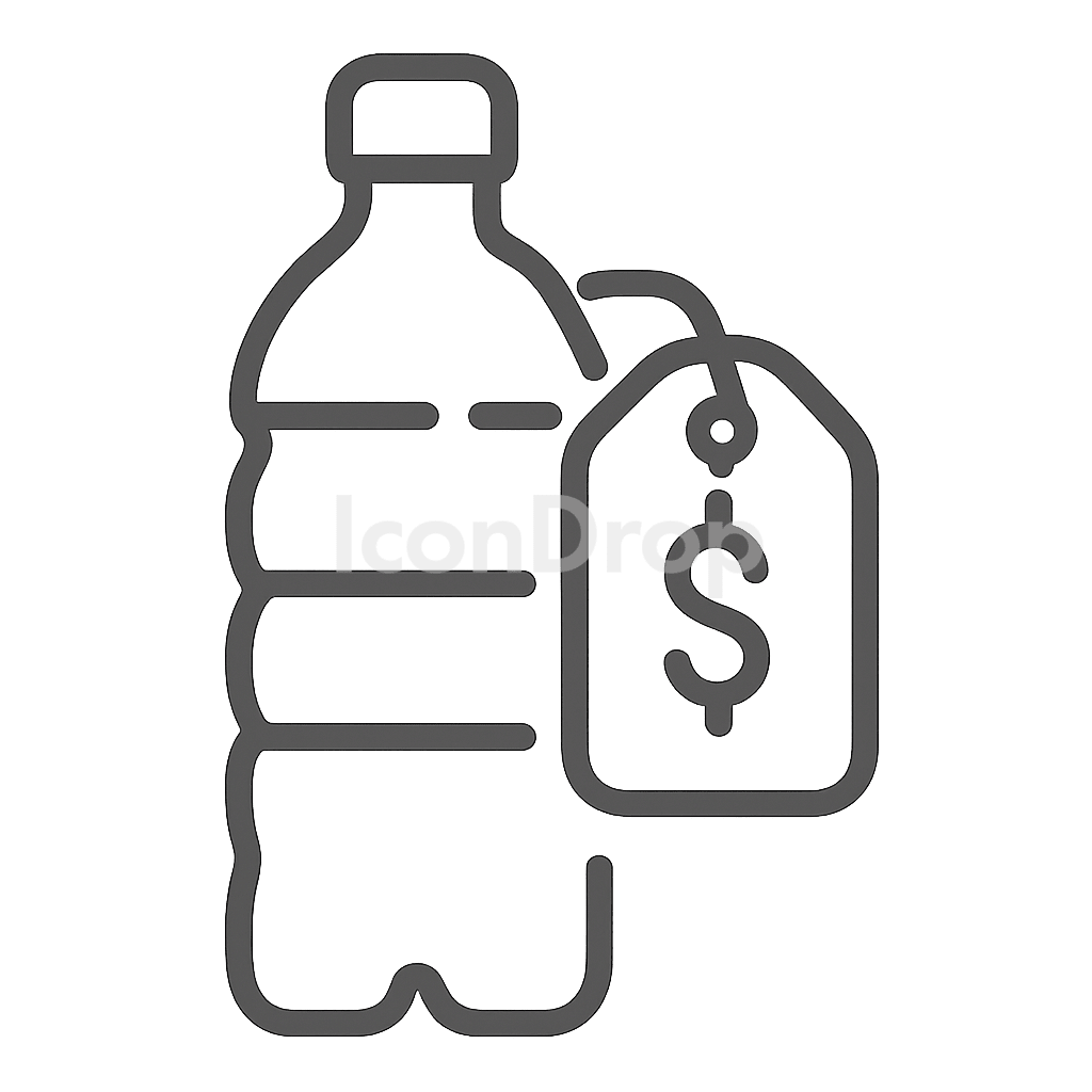 Icon Drink Bottle Price Outline