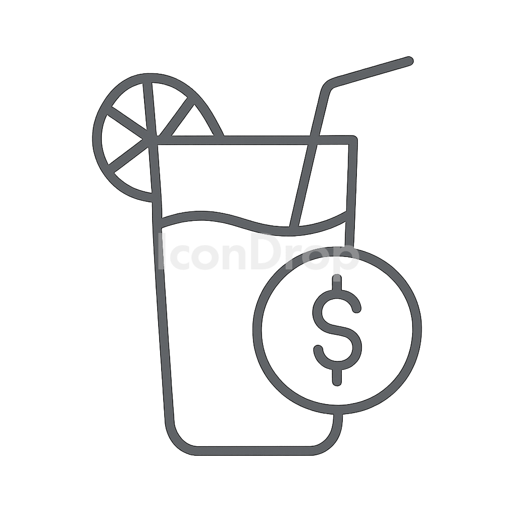 Icon Drink Price Outline