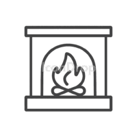 Icon Fireplace Outline