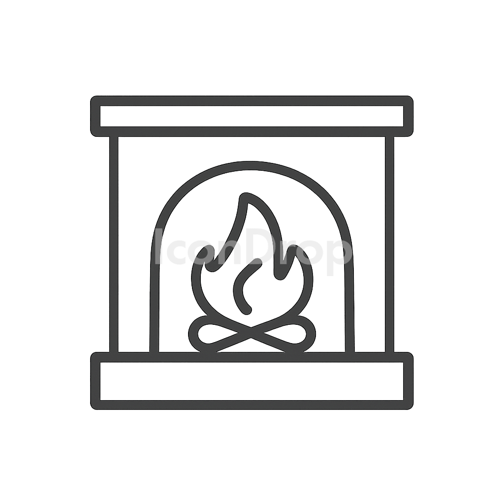 Icon Fireplace Outline
