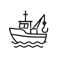 Icon Fishing Boat Outline
