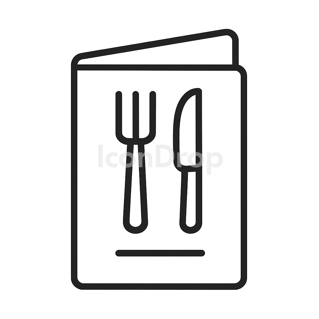 Icon Kitchen Restaurant Menu Outline