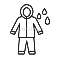 レインスーツのアイコン（アウトライン）