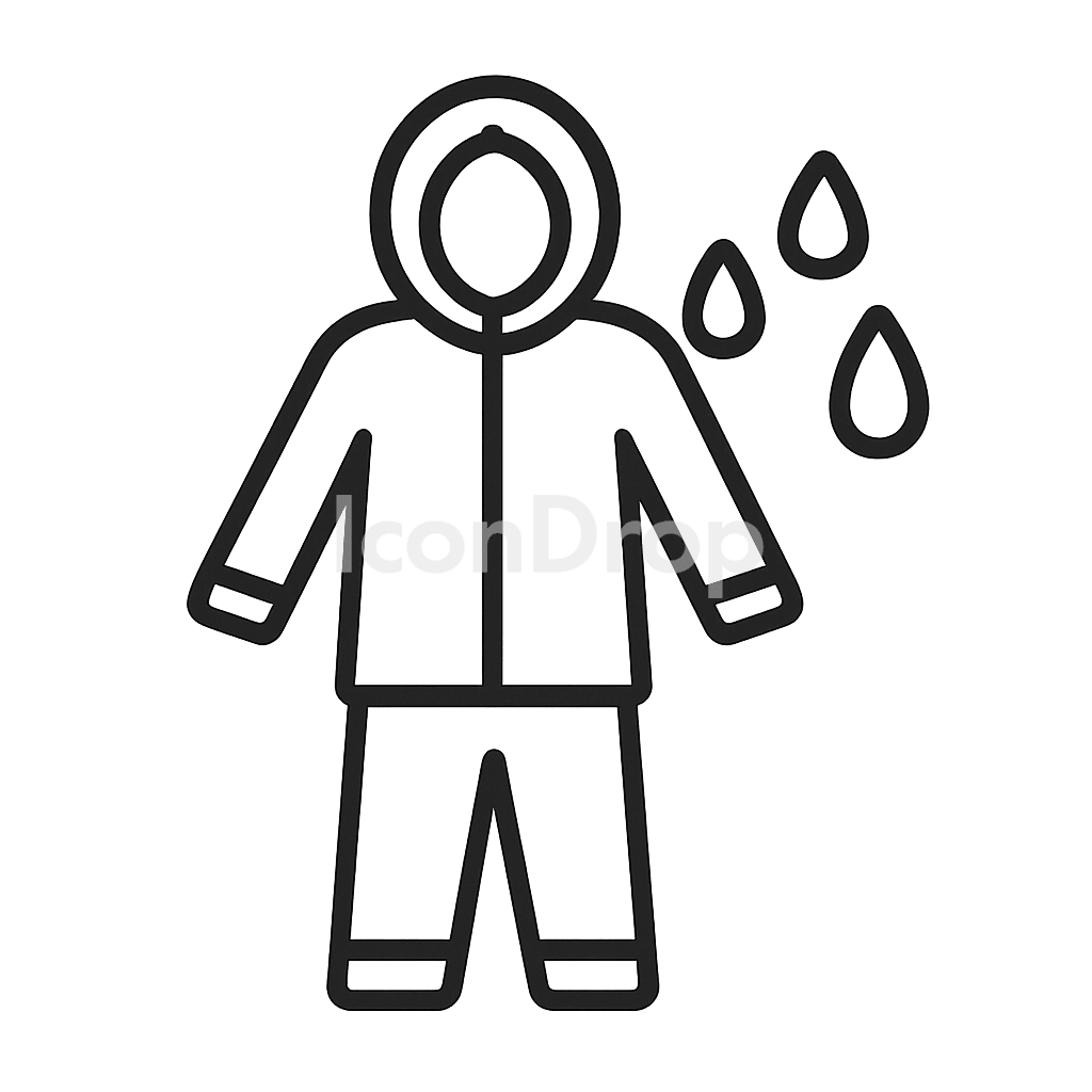 レインスーツのアイコン アウトライン