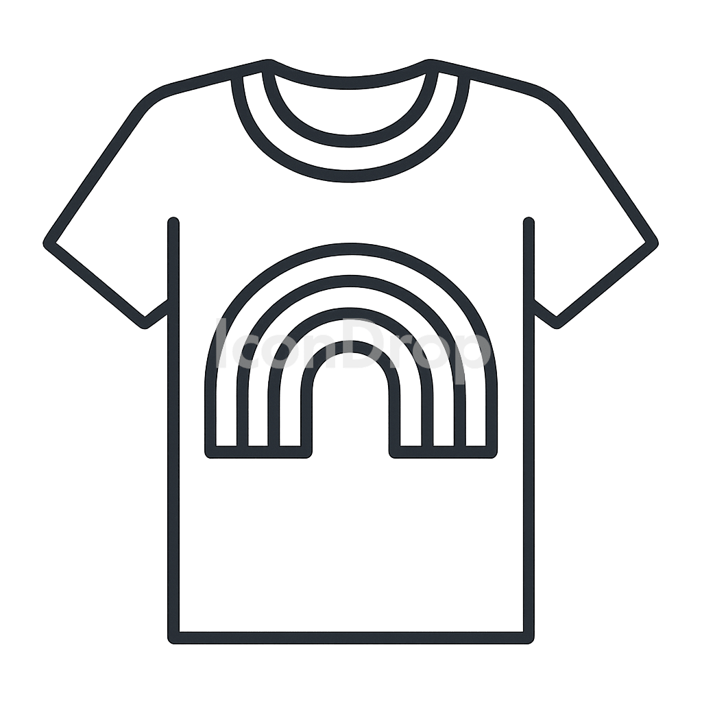 Icon Rainbow Shirt Outline