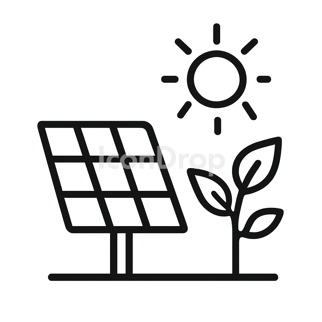 Icon Solar Plant Outline