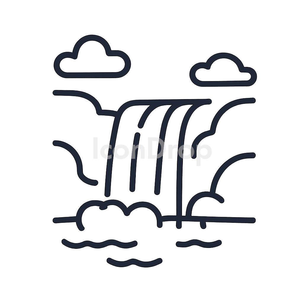 Icon Waterfall Outline
