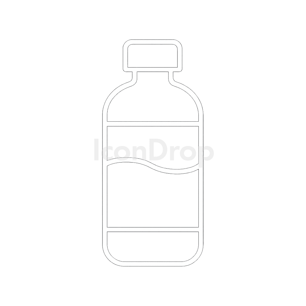 Icon White Drink Bottle Outline