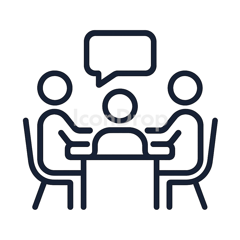 In Person Meeting Icon Outline