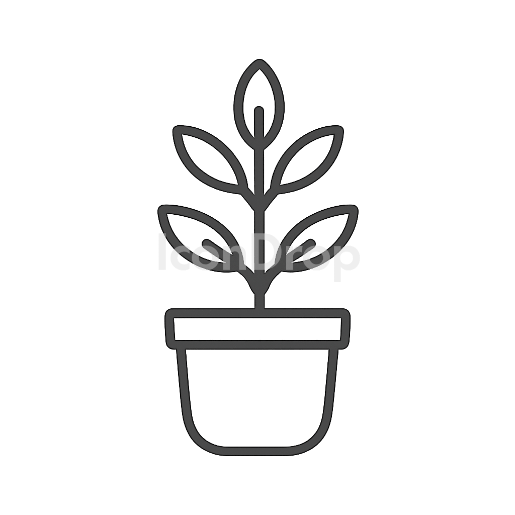 屋内植物のアイコン アウトライン