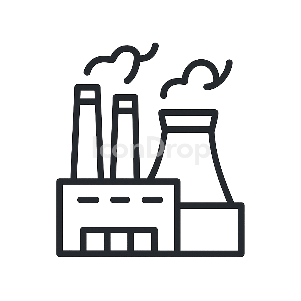 産業用プラントのアイコン アウトライン