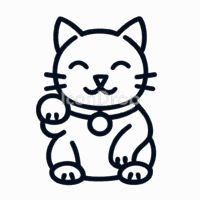 Japanese Cat Icon Outline