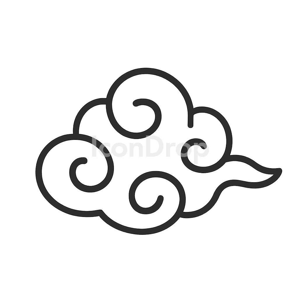 Japanese Cloud Icon Outline