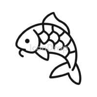 Japanese Fish Icon Outline