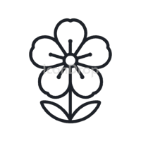 日本の花のアイコン(アウトライン)