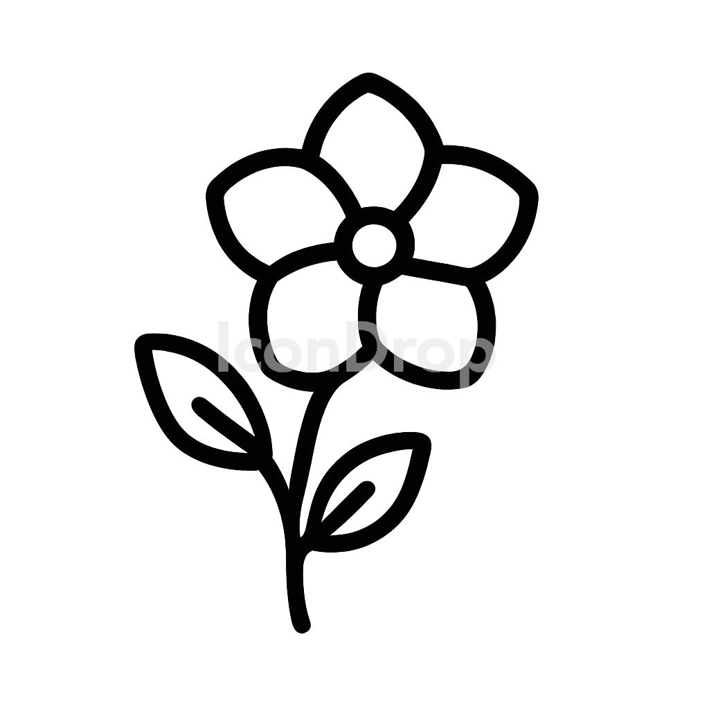 ジャスミンの花のアイコン アウトライン