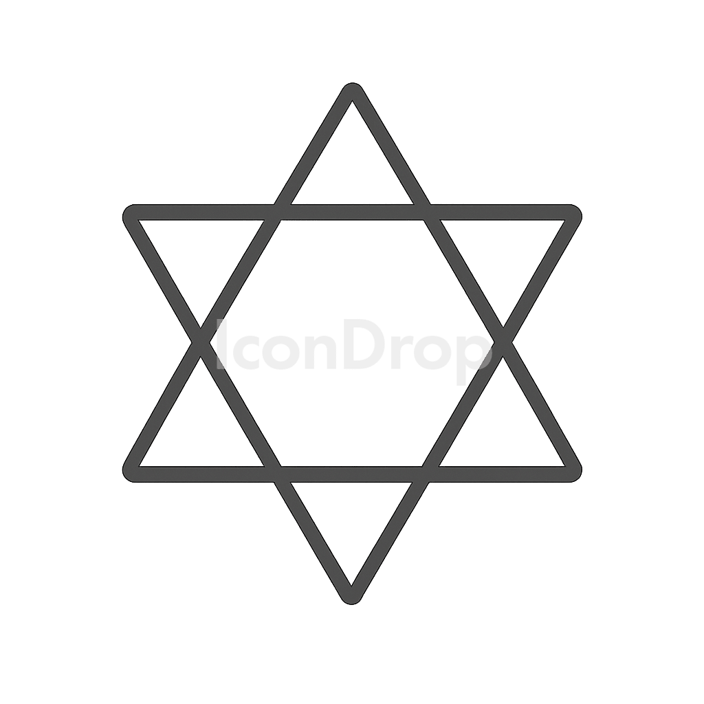 Jewish Star Icon Outline