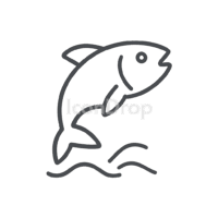 Jumping Fish Icon Outline