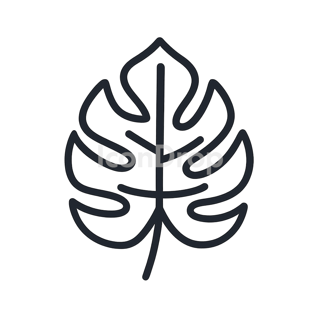 ジャングルの葉のアイコン アウトライン