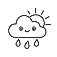 Kawaii Weather Icon Outline