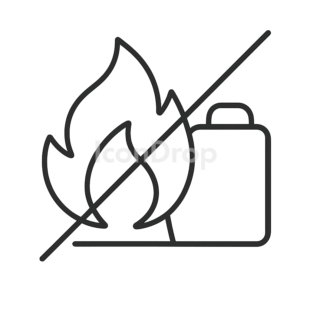 Keep Away From Fire Icon Outline