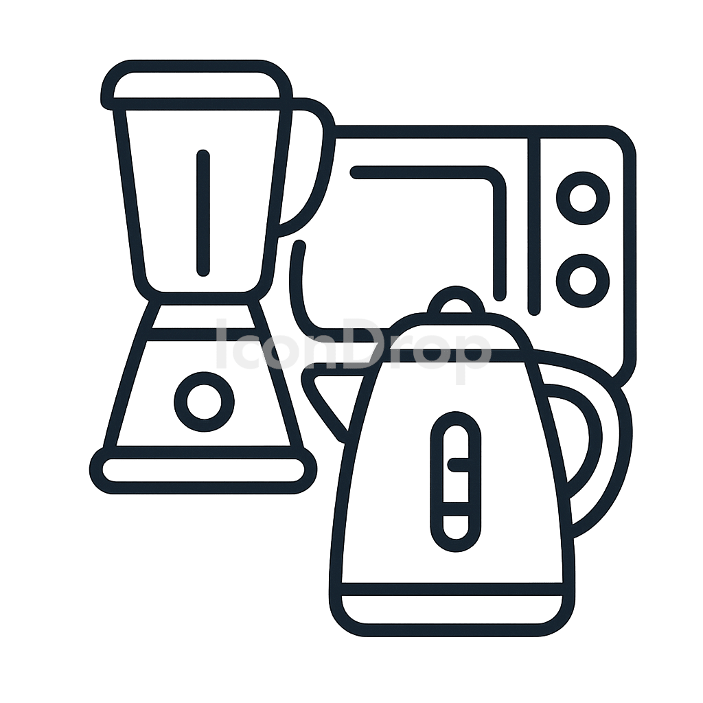 キッチン家電のアイコン アウトライン