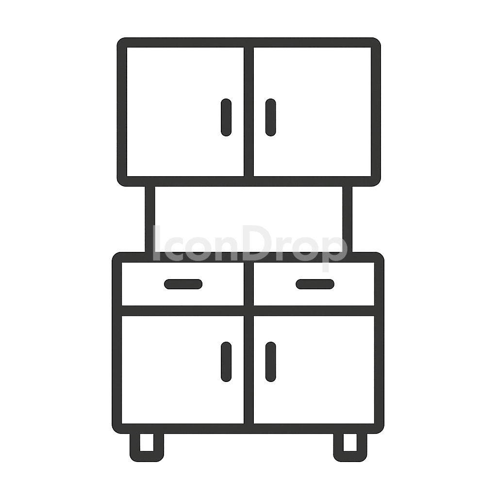 Kitchen Cabinet Icon Outline