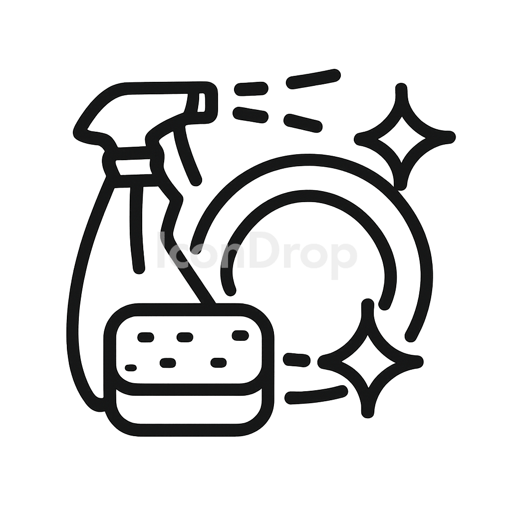 Kitchen Cleaning Icon Outline