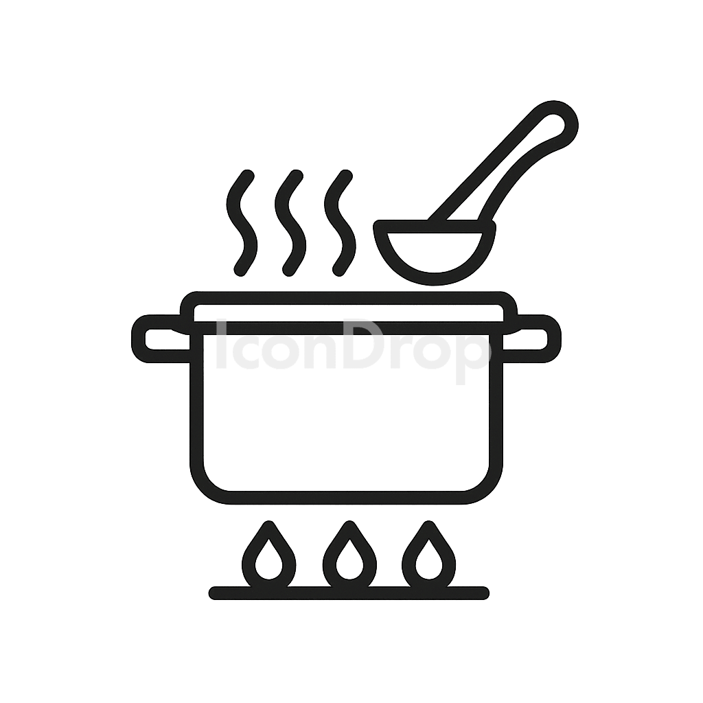 キッチン料理のアイコン アウトライン