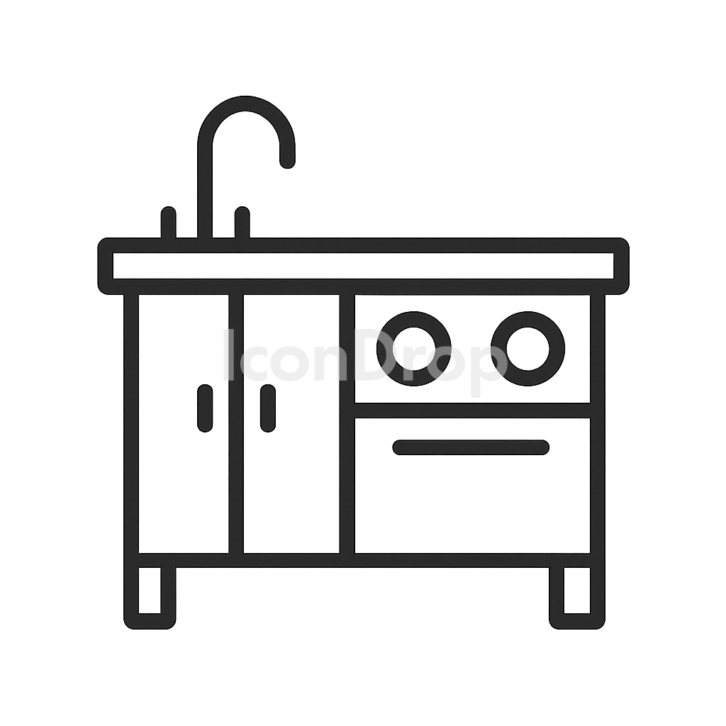 Kitchen Counter Icon Outline
