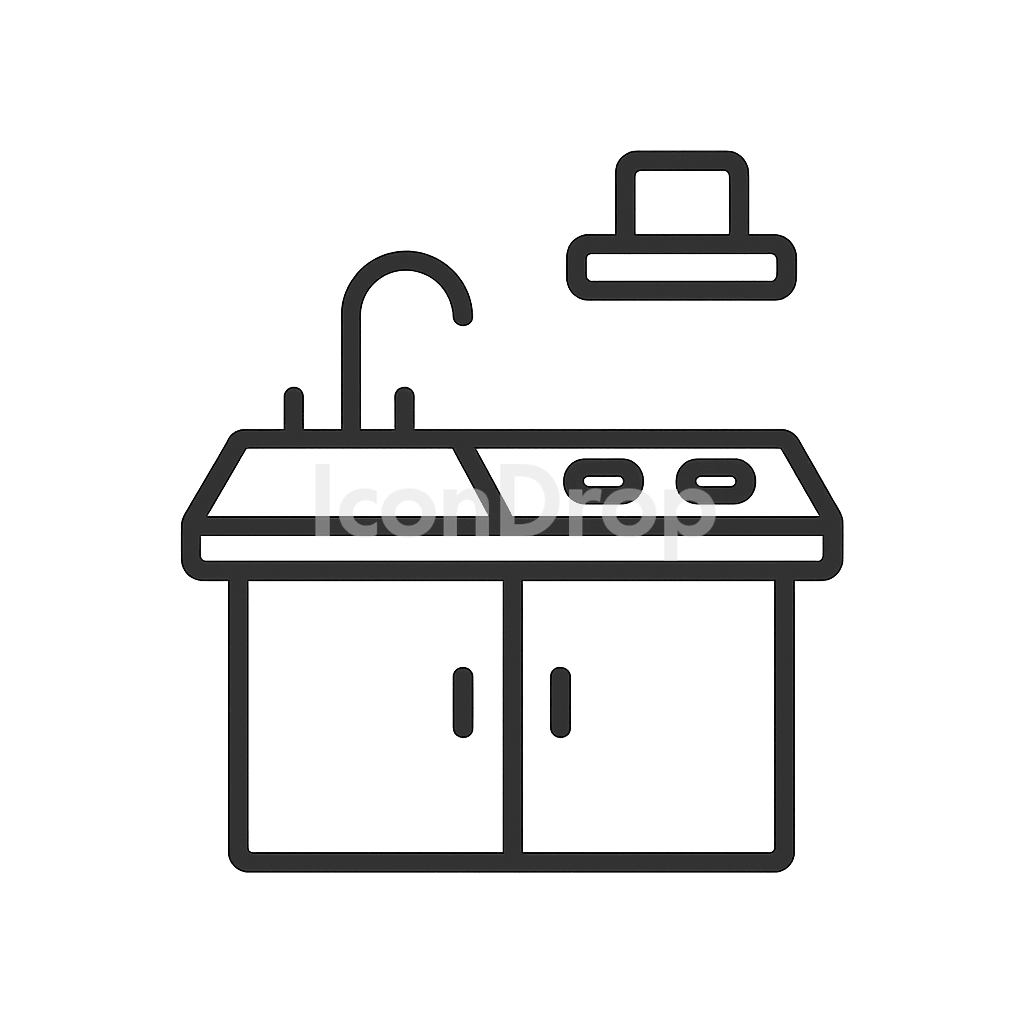 Kitchen Countertop Icon Outline