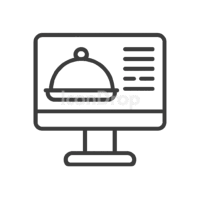 Kitchen Display System Icon Outline