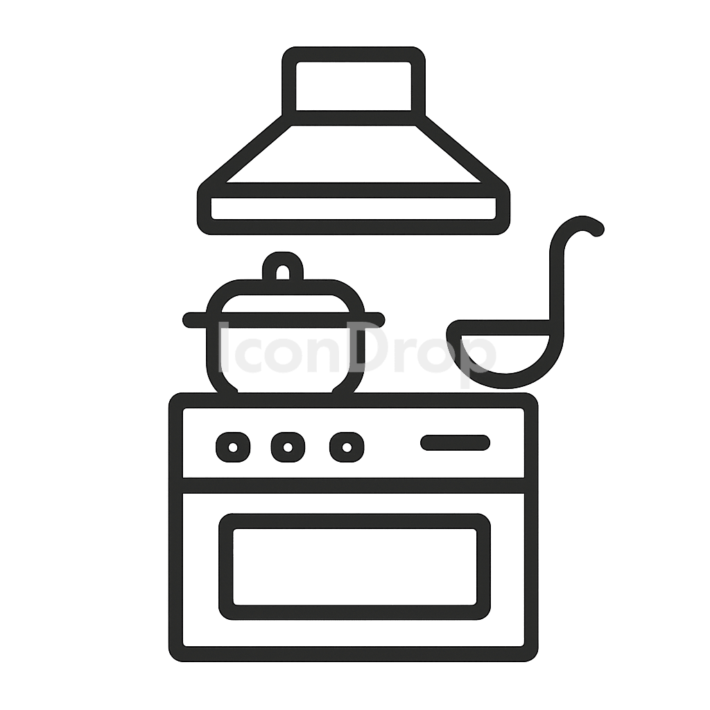 キッチン機器のアイコン アウトライン