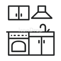 Kitchen Furniture Icon Outline